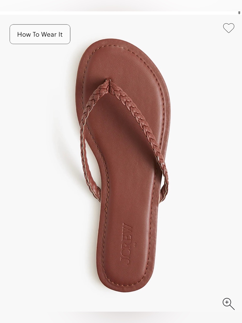J. Crew Braided Flip Floops in Chestnut
